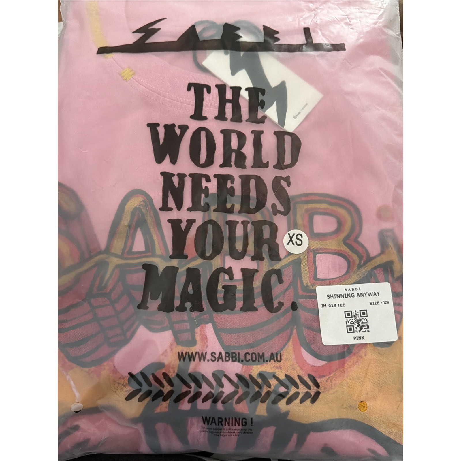Nwt Sabbi Au Cat Shining Anyway Pink Logo Oversized Tee Shirt Medium/M Shine — image 6 of 6